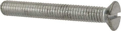 Value Collection - M6x1.00, 45mm OAL Slotted Drive Machine Screw - Flat Head, Grade 4.8 Steel, Zinc-Plated Finish, Without Washer - Exact Tool & Supply