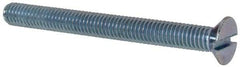Value Collection - M6x1.00, 60mm OAL Slotted Drive Machine Screw - Flat Head, Grade 4.8 Steel, Zinc-Plated Finish, Without Washer - Exact Tool & Supply