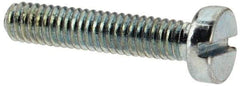 Value Collection - M2.5x0.45, 12mm Length Under Head Slotted Drive Machine Screw - Cheese Head, Grade 4.8 Steel, Zinc-Plated Finish, Without Washer - Exact Tool & Supply