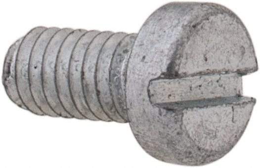 Value Collection - M2.5x0.45, 5mm Length Under Head Slotted Drive Machine Screw - Cheese Head, Grade 4.8 Steel, Zinc-Plated Finish, Without Washer - Exact Tool & Supply