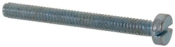 Value Collection - M2x0.50, 20mm Length Under Head Slotted Drive Machine Screw - Cheese Head, Grade 4.8 Steel, Zinc-Plated Finish, Without Washer - Exact Tool & Supply