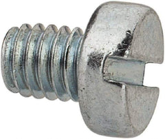 Value Collection - M4x0.70, 5mm Length Under Head Slotted Drive Machine Screw - Cheese Head, Grade 4.8 Steel, Zinc-Plated Finish, Without Washer - Exact Tool & Supply
