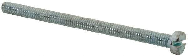 Value Collection - M4x0.70, 60mm Length Under Head Slotted Drive Machine Screw - Cheese Head, Grade 4.8 Steel, Zinc-Plated Finish, Without Washer - Exact Tool & Supply