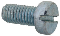 Value Collection - M8x1.25, 16mm Length Under Head Slotted Drive Machine Screw - Cheese Head, Grade 4.8 Steel, Zinc-Plated Finish, Without Washer - Exact Tool & Supply