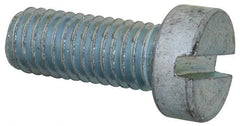 Value Collection - M8x1.25, 20mm Length Under Head Slotted Drive Machine Screw - Cheese Head, Grade 4.8 Steel, Zinc-Plated Finish, Without Washer - Exact Tool & Supply