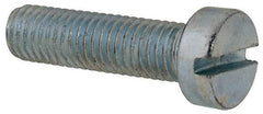 Value Collection - M8x1.25, 30mm Length Under Head Slotted Drive Machine Screw - Cheese Head, Grade 4.8 Steel, Zinc-Plated Finish, Without Washer - Exact Tool & Supply