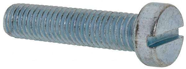 Value Collection - M8x1.25, 35mm Length Under Head Slotted Drive Machine Screw - Cheese Head, Grade 4.8 Steel, Zinc-Plated Finish, Without Washer - Exact Tool & Supply