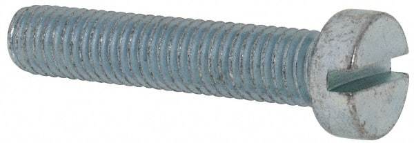 Value Collection - M8x1.25, 40mm Length Under Head Slotted Drive Machine Screw - Cheese Head, Grade 4.8 Steel, Zinc-Plated Finish, Without Washer - Exact Tool & Supply