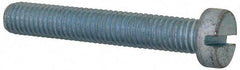 Value Collection - M8x1.25, 50mm Length Under Head Slotted Drive Machine Screw - Cheese Head, Grade 4.8 Steel, Zinc-Plated Finish, Without Washer - Exact Tool & Supply