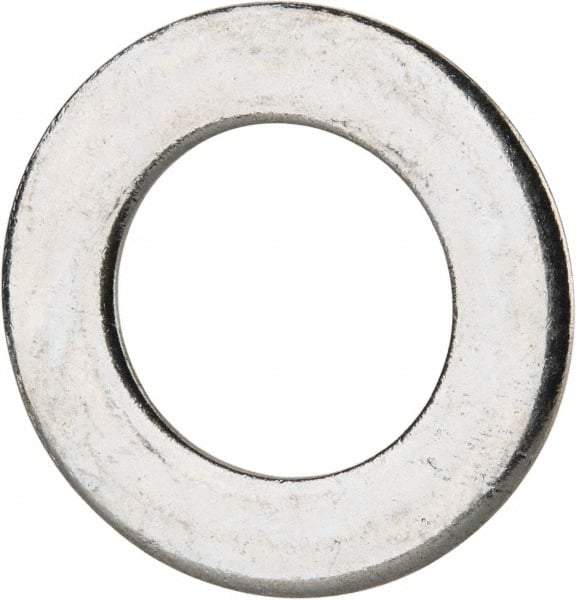Value Collection - M22 Screw, Grade 8 Steel Standard Flat Washer - 23mm ID x 39mm OD, 3mm Thick, Zinc-Plated Finish - Exact Tool & Supply