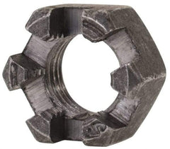 Value Collection - 3/8-24 UNF Grade 2 Steel Slotted Locknut - 9/16" Width Across Flats, 21/64" High, Uncoated - Exact Tool & Supply