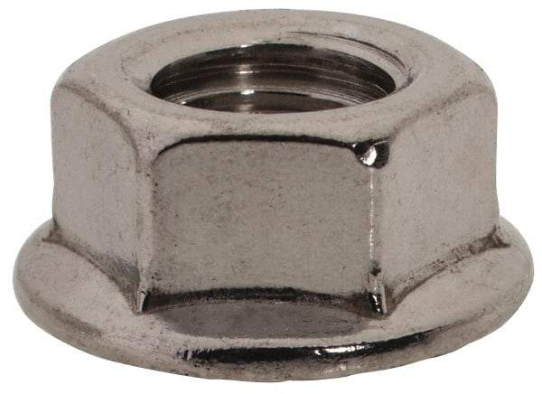 Value Collection - 3/8-24, 3/4" Flange Diam, Serrated Flange Nut - Grade 18-8 Stainless Steel, Uncoated Finish, 0.347" Flange Height - Exact Tool & Supply