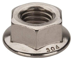 Value Collection - 1/2-13, 1.031" Flange Diam, Serrated Flange Nut - Grade 18-8 Stainless Steel, Uncoated Finish, 0.458" Flange Height - Exact Tool & Supply