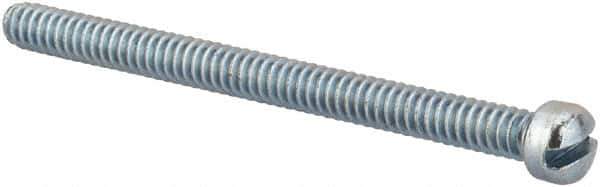 Value Collection - #6-32 UNC, 1-3/4" Length Under Head Slotted Drive Machine Screw - Fillister Head, Grade 2 Steel, Zinc-Plated Finish, Without Washer - Exact Tool & Supply