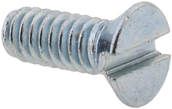 Value Collection - #2-56 UNC, 1/4" OAL Slotted Drive Machine Screw - Flat Head, Grade 2 Steel, Zinc-Plated Finish, Without Washer - Exact Tool & Supply