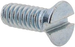 Value Collection - #2-56 UNC, 1/4" OAL Slotted Drive Machine Screw - Flat Head, Grade 2 Steel, Zinc-Plated Finish, Without Washer - Exact Tool & Supply