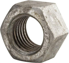 Value Collection - 1-3/8 - 6 UNC Steel Right Hand Hex Nut - 2-1/16" Across Flats, 1-11/64" High, Hot Dipped Galvanized Finish - Exact Tool & Supply