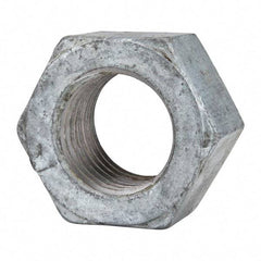 Value Collection - 1-1/2 - 6 UNC Steel Right Hand Hex Nut - 2-1/4" Across Flats, 1-9/32" High, Hot Dipped Galvanized Finish - Exact Tool & Supply