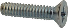 Value Collection - #10-24 UNC, 7/8" OAL Phillips Drive Machine Screw - Flat Head, Grade 2 Steel, Zinc-Plated Finish, Without Washer - Exact Tool & Supply
