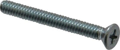 Value Collection - #10-24 UNC, 1-3/4" OAL Phillips Drive Machine Screw - Flat Head, Grade 2 Steel, Zinc-Plated Finish, Without Washer - Exact Tool & Supply