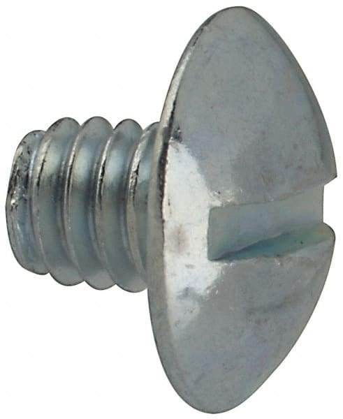 Value Collection - #8-32 UNC, 3/16" Length Under Head Slotted Drive Machine Screw - Truss Head, Grade 2 Steel, Zinc-Plated Finish, Without Washer - Exact Tool & Supply
