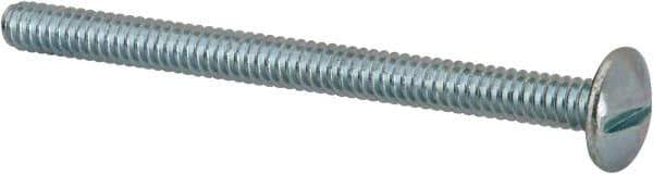Value Collection - #10-24 UNC, 2-1/2" Length Under Head Slotted Drive Machine Screw - Truss Head, Grade 2 Steel, Zinc-Plated Finish, Without Washer - Exact Tool & Supply