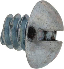 Value Collection - #10-24 UNC, 3/16" Length Under Head Slotted Drive Machine Screw - Round Head, Grade 2 Steel, Zinc-Plated Finish, Without Washer - Exact Tool & Supply