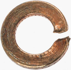 Value Collection - #5, 0.127" ID, 0.031" Thick Split Lock Washer - Silicon Bronze, Uncoated, 0.127" Min ID, 0.133" Max ID, 0.236" Max OD - Exact Tool & Supply