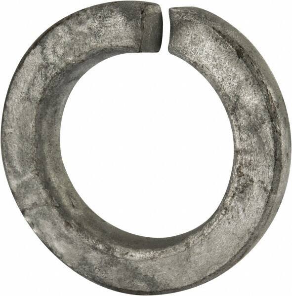 Value Collection - 1-3/8", 1.379" ID, 0.344" Thick Split Lock Washer - Grade 2 Steel, Hot Dipped Galvanized Finish, 1.379" Min ID, 1.408" Max ID, 2.219" Max OD - Exact Tool & Supply