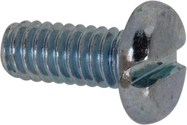 Value Collection - #12-24 UNC, 1/2" Length Under Head Slotted Drive Machine Screw - Pan Head, Grade 2 Steel, Zinc-Plated Finish, Without Washer - Exact Tool & Supply