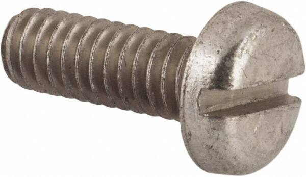 Value Collection - #12-24 UNC, 5/8" Length Under Head Slotted Drive Machine Screw - Pan Head, Grade 2 Steel, Zinc-Plated Finish, Without Washer - Exact Tool & Supply