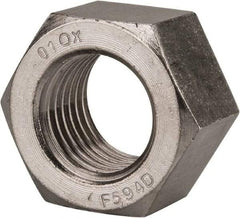 Value Collection - 1-1/4 - 7 UNC Stainless Steel Right Hand Hex Nut - 1-7/8" Across Flats, 1-1/16" High, Uncoated - Exact Tool & Supply