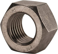 Value Collection - 1-3/8 - 6 UNC Stainless Steel Right Hand Hex Nut - 2-1/16" Across Flats, 1-11/64" High, Uncoated - Exact Tool & Supply