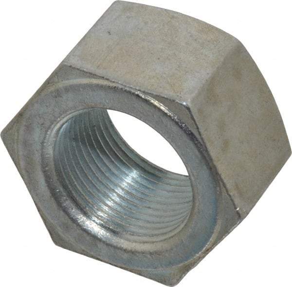 Value Collection - 1-1/4 - 12 UNF Steel Right Hand Hex Nut - 1-7/8" Across Flats, 1-1/16" High, Zinc Clear Finish - Exact Tool & Supply