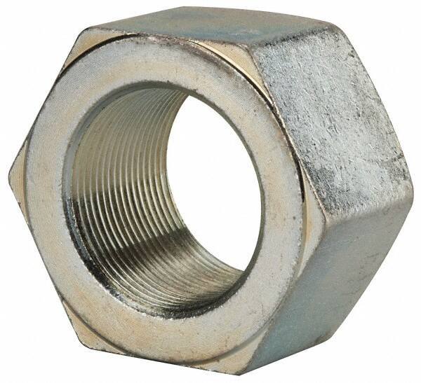Value Collection - 1-3/4 - 12 UN Steel Right Hand Hex Nut - 2-5/8" Across Flats, 1-1/2" High, Zinc Clear Finish - Exact Tool & Supply
