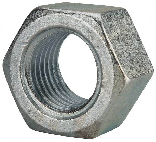 Value Collection - 2 - 4-1/2 UNC Steel Right Hand Hex Nut - 3" Across Flats, 1-23/32" High, Zinc Clear Finish - Exact Tool & Supply