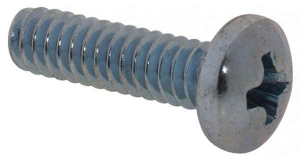 Value Collection - #4-40 UNC, 7/16" Length Under Head Phillips Drive Machine Screw - Pan Head, Grade 2 Steel, Zinc-Plated Finish, Without Washer - Exact Tool & Supply