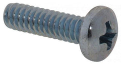 Value Collection - #4-40 UNC, 7/16" Length Under Head Phillips Drive Machine Screw - Pan Head, Grade 2 Steel, Zinc-Plated Finish, Without Washer - Exact Tool & Supply
