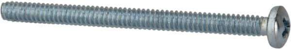 Value Collection - #4-40 UNC, 1-1/2" Length Under Head Phillips Drive Machine Screw - Pan Head, Grade 2 Steel, Zinc-Plated Finish, Without Washer - Exact Tool & Supply