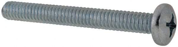 Value Collection - 1/4-20 UNC, 2-1/4" Length Under Head Phillips Drive Machine Screw - Pan Head, Grade 2 Steel, Zinc-Plated Finish, Without Washer - Exact Tool & Supply