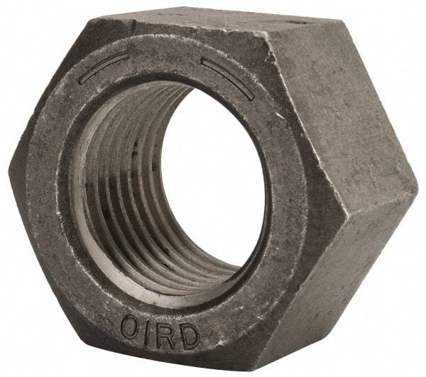 Value Collection - 2-1/4 - 4-1/2 UNC Steel Right Hand Hex Nut - 3-3/8" Across Flats, 1-15/16" High, Uncoated - Exact Tool & Supply