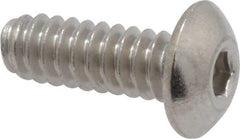 Value Collection - #6-32 UNC Hex Socket Drive, Button Screw - Grade 316 Stainless Steel, Uncoated, 3/8" Length Under Head - Exact Tool & Supply