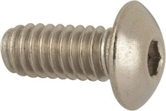 Value Collection - #8-32 UNC Hex Socket Drive, Button Screw - Grade 316 Stainless Steel, Uncoated, 3/8" Length Under Head - Exact Tool & Supply