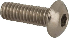 Value Collection - #8-32 UNC Hex Socket Drive, Button Screw - Grade 316 Stainless Steel, Uncoated, 1/2" Length Under Head - Exact Tool & Supply