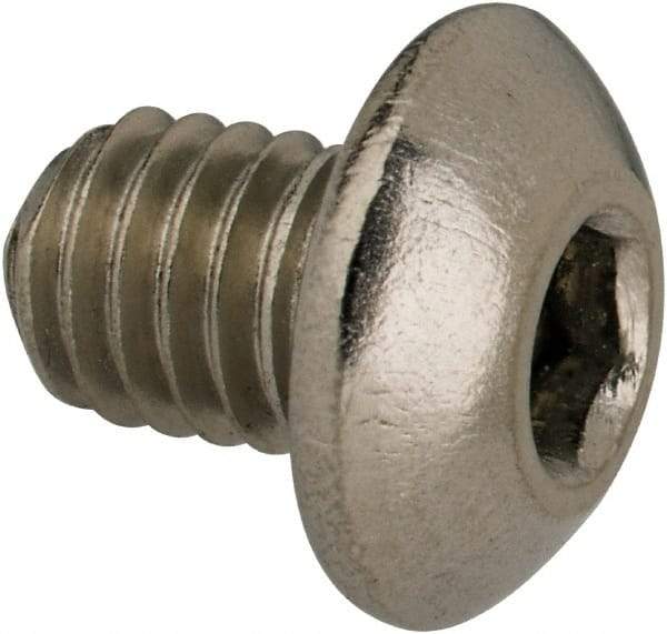 Value Collection - #10-32 UNF Hex Socket Drive, Button Screw - Grade 316 Stainless Steel, Uncoated, 1/4" Length Under Head - Exact Tool & Supply