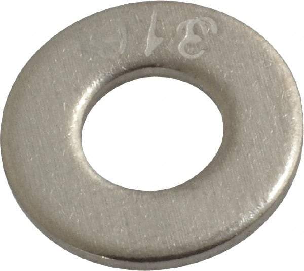Value Collection - #12 Screw, Grade 316 Stainless Steel Standard Flat Washer - 1/4" ID x 9/16" OD, 0.065" Thick, Plain Finish - Exact Tool & Supply