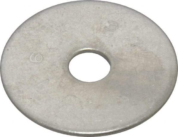 Value Collection - 1/4" Screw, Grade 316 Stainless Steel Fender Flat Washer - 1/4" ID x 1-1/4" OD, 0.057" Thick, Plain Finish - Exact Tool & Supply