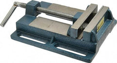 Interstate - 4-5/8" Jaw Opening Capacity x 1" Throat Depth, Horizontal Drill Press Vise - 5" Wide x 1" High Jaw, Stationary Base, Standard Speed, 9.65" OAL x 2.33" Overall Height, Cast Iron - Exact Tool & Supply