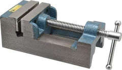 Interstate - 3-5/16" Jaw Opening Capacity x 1-7/64" Throat Depth, Horizontal Drill Press Vise - 3-1/2" Wide x 1.1" High Jaw, Stationary Base, Standard Speed, 8-1/2" OAL x 2-3/4" Overall Height, Cast Iron - Exact Tool & Supply