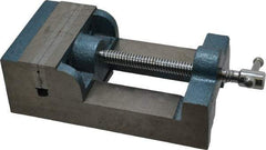 Interstate - 3-3/4" Jaw Opening Capacity x 1-13/64" Throat Depth, Horizontal Drill Press Vise - 4-1/2" Wide x 1.2" High Jaw, Stationary Base, Standard Speed, 10-1/4" OAL x 3" Overall Height, Cast Iron - Exact Tool & Supply